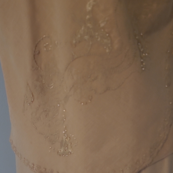 SZ6 100% Linen 3pc Skirt Set Olsen Embroidery Beaded Belted - Picture 8 of 17